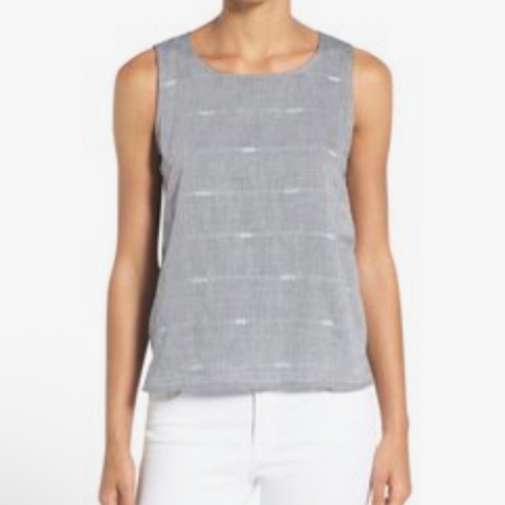 Eileen Fisher Women’s Nomadic Stripe Round Neck Cotton Shell Top Sz S - Picture 1 of 8